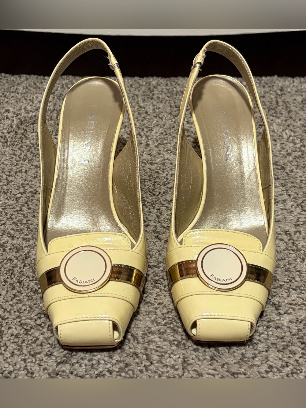 Vintage Fabiani Yellow Slingback Heels